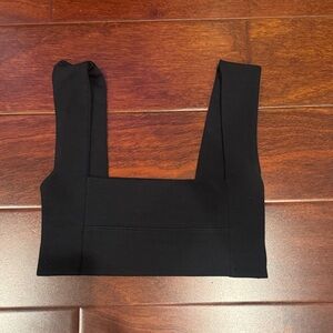 Joah Brown Black Square-Neck Crop Top